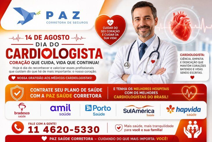 Dia Nacional do Cardiologista - Contrate seu Plano com Paz Saúde